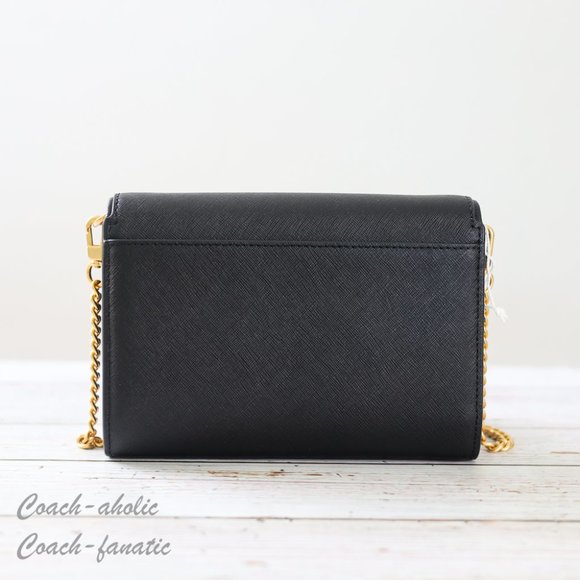 NWT Tory Burch Emerson Chain Wallet Leather Crossbody in Black - Picture 8 of 13